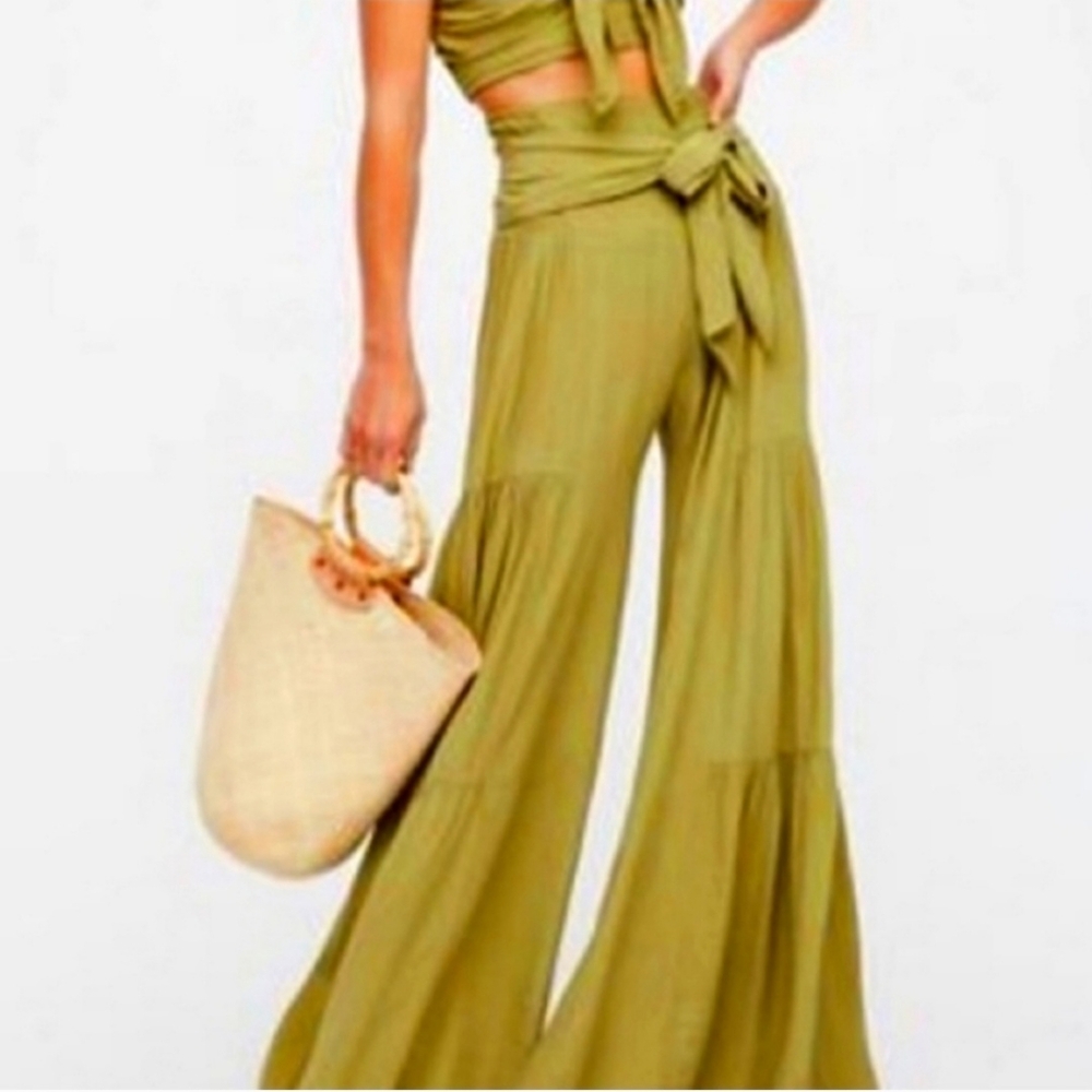 FP One Rare Palermo wide leg pants in light green